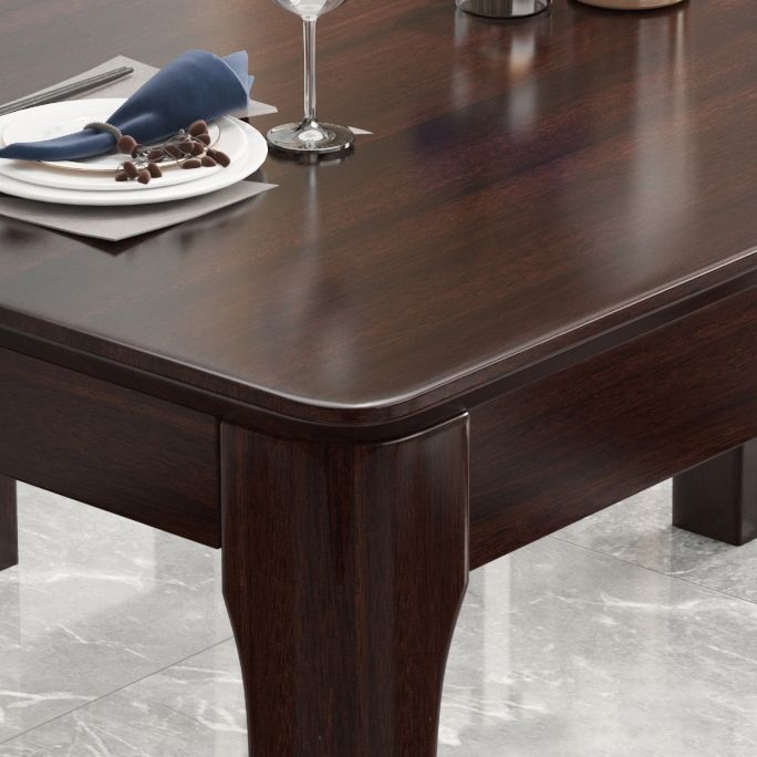 Mesa de comedor de madera maciza estándar industrial, mesa de comedor rectangular para cocina con base de 4 patas