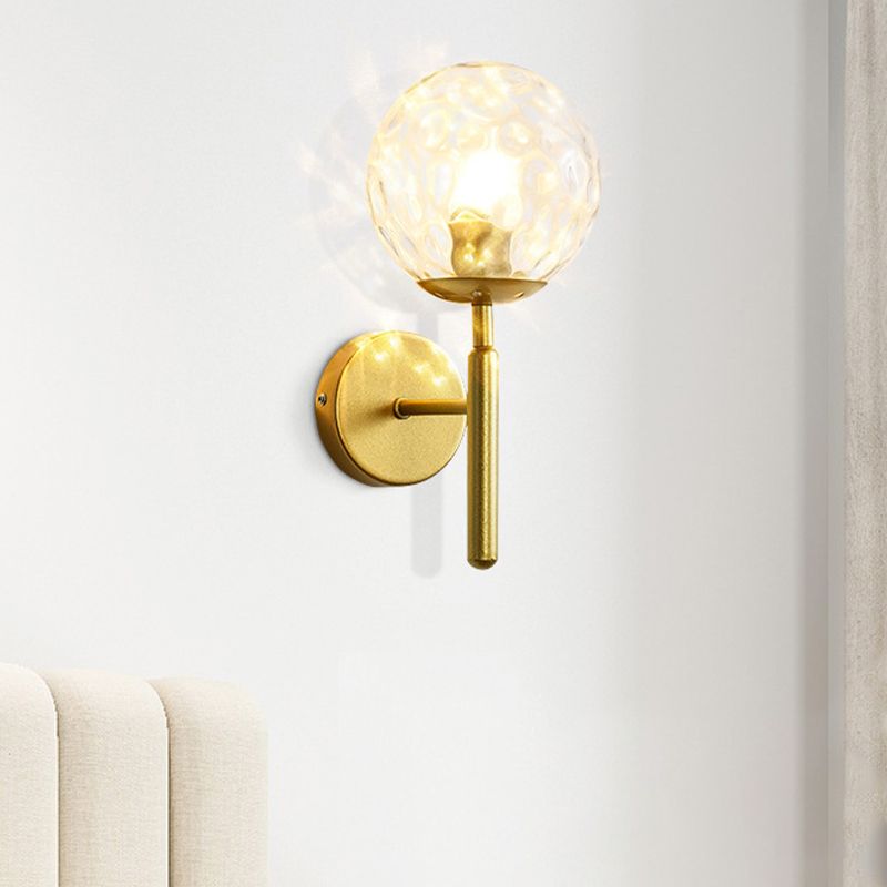 Modernist Wall Sconce Globe Sconce Light with Glass for Bedroom