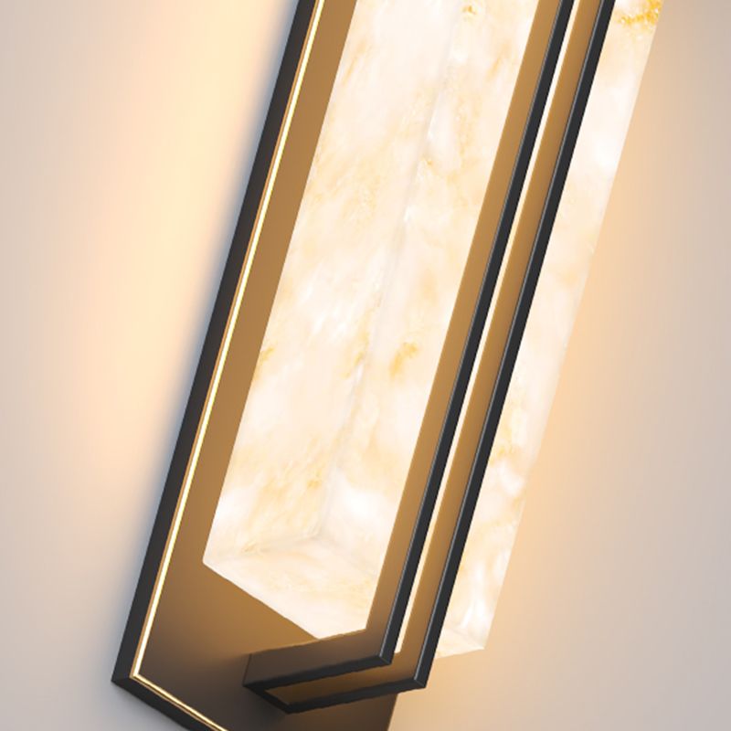 Contemporary Wall Sconce Rectangular Outdoor Wall Light Fixture with Metal