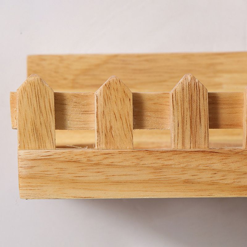 Modern Minimalism Creative Living Room Wall Light Beige Natural Wood 1 Light  Wall Sconce