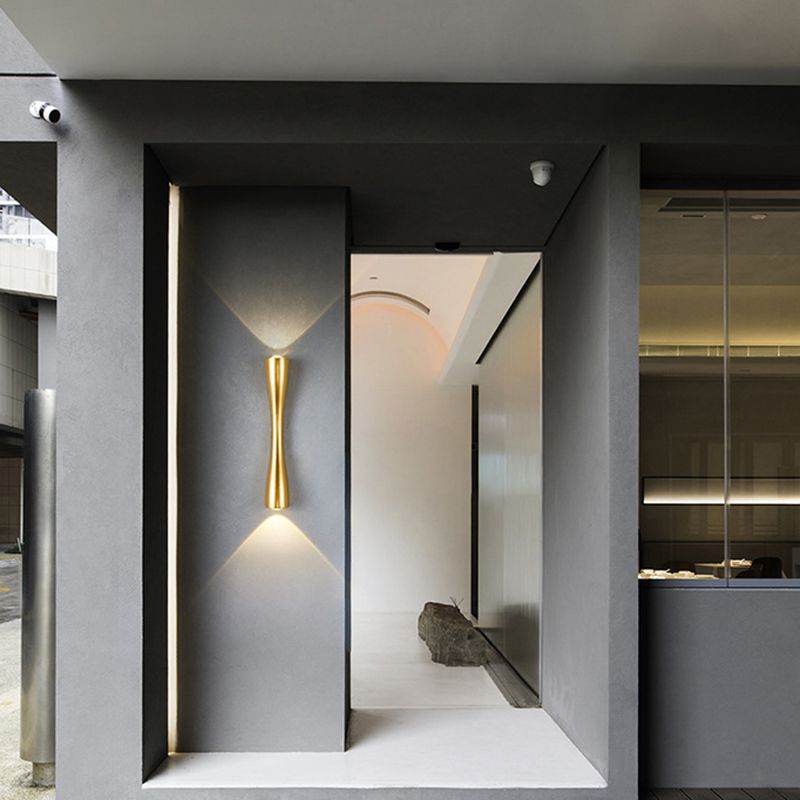 Tubos de mediados de siglo Montaje de montaje de pared Luz de metal 2 luces Spliques