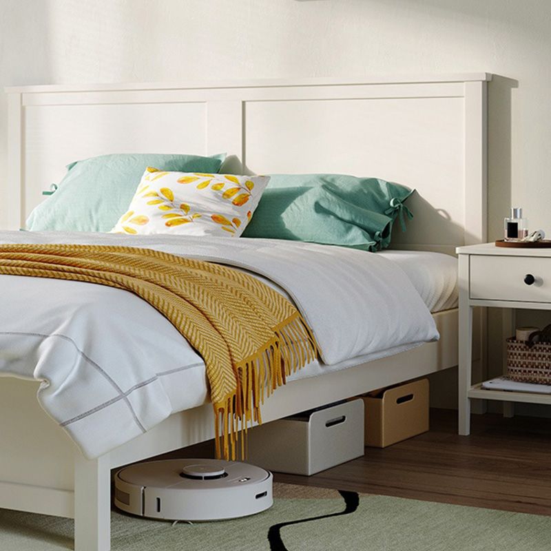 Rectangular Solid Color Panel Bed Scandinavian Standard Bed with Headboard