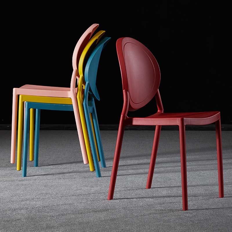 Glam Style Plastic Side Chair Matte Finish Dining Chair for Dinning Room