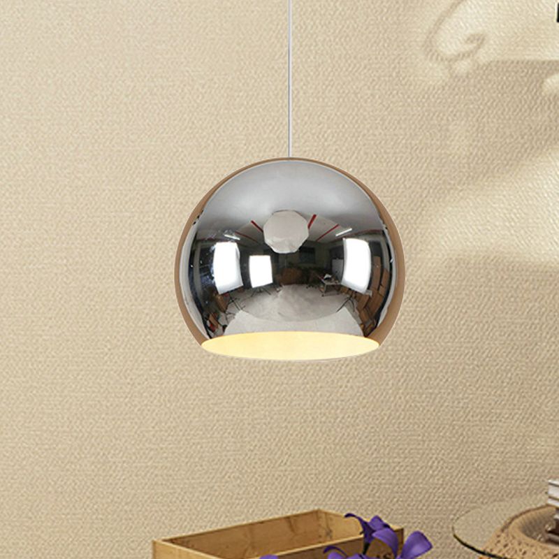 Globe Hanging Pendant Light Nordic Iron 1 Light Chrome/Rose Gold Hanging Ceiling Light