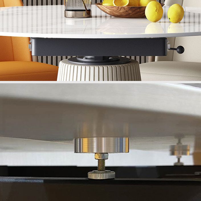 Round Contemporary Sintered Stone Dining Room Set Standard Dining Furniture Set