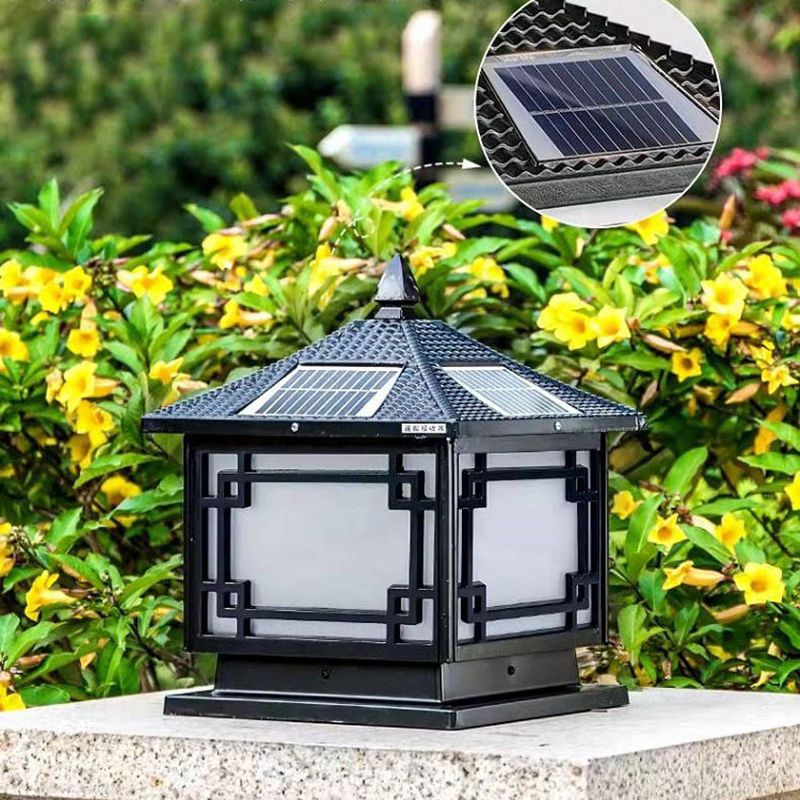 Modern LED Pillar Lighting Fixture Household Solar Light for Garden