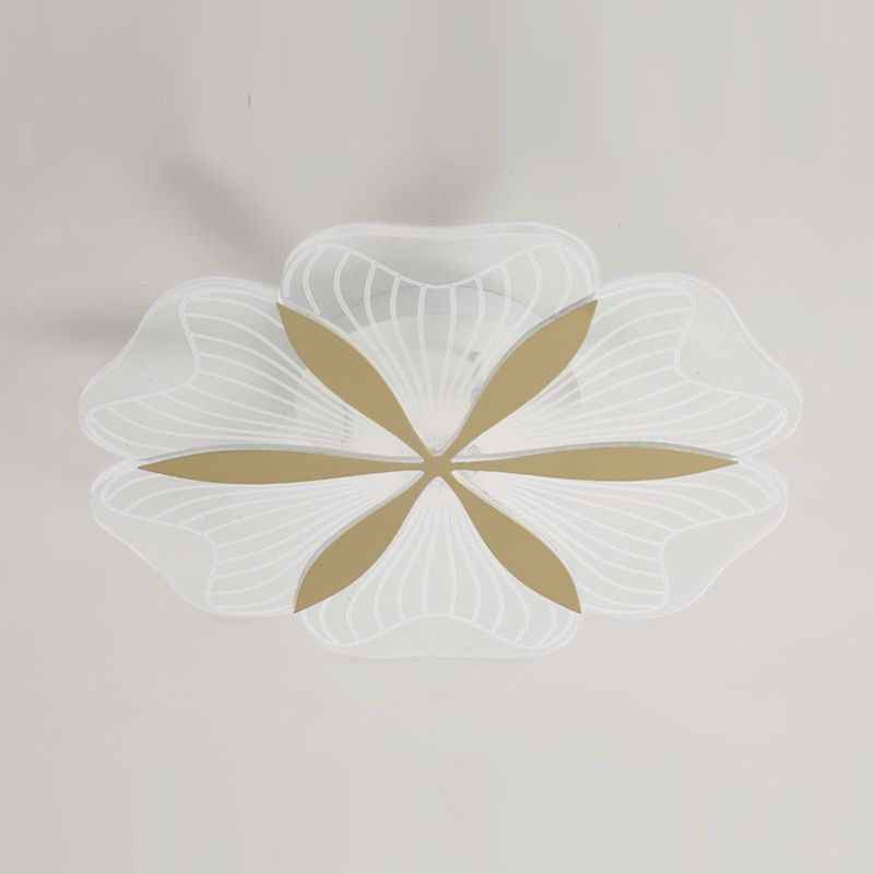 Metal Flower Shape Flush Ceiling Light Modern Style 1 Light Flush Mount Lighting