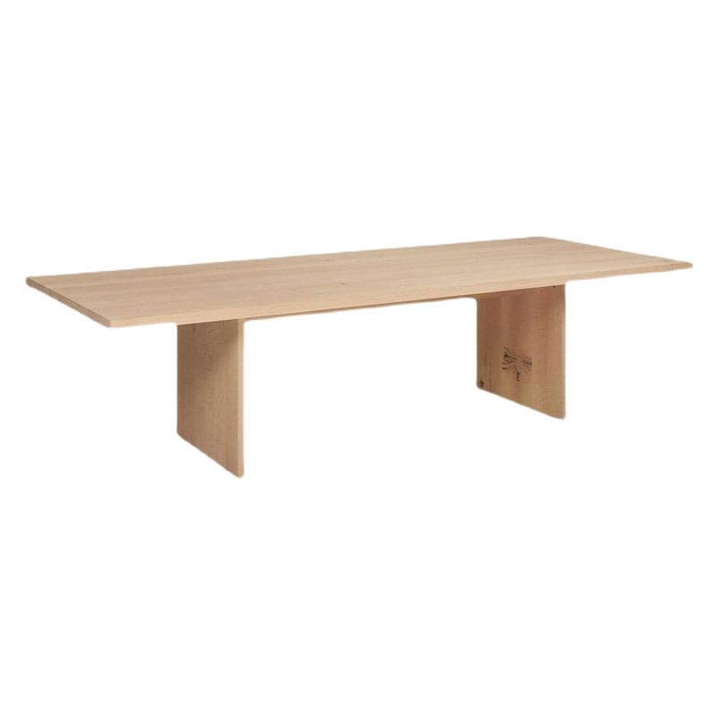 Solid Wood Brown Dining Table Simplicity Double Pedestal Table for Dining Room