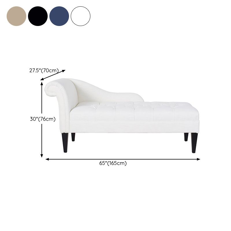Modern Style Chaise Polyester Blend Chaise Lounge with Rolled Arms