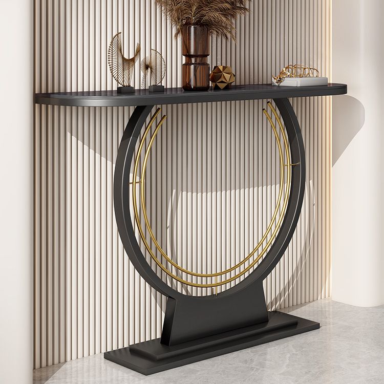 11.8" Wide Stone Console Table Scratch Resistan Console Table Ironcraft Frame Accent Table