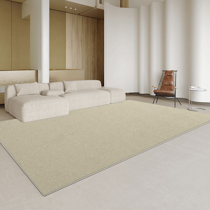 Beige modern tapijt, polyester, puur kleur, binnentapijt, wasbaar tapijt voor woondecoratie
