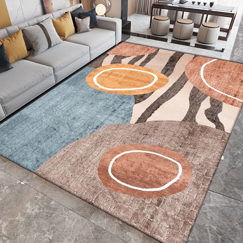 Grey Graphic Carpet Polyester Simple Area Carpet Washable Carpet for Home Decor