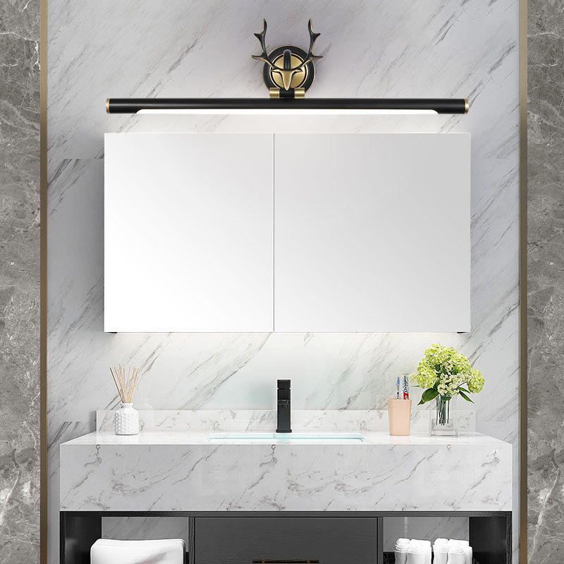 LED Mirror Lamp American Retro Style Bathroom Toilet Antler Mirror Light Fixture
