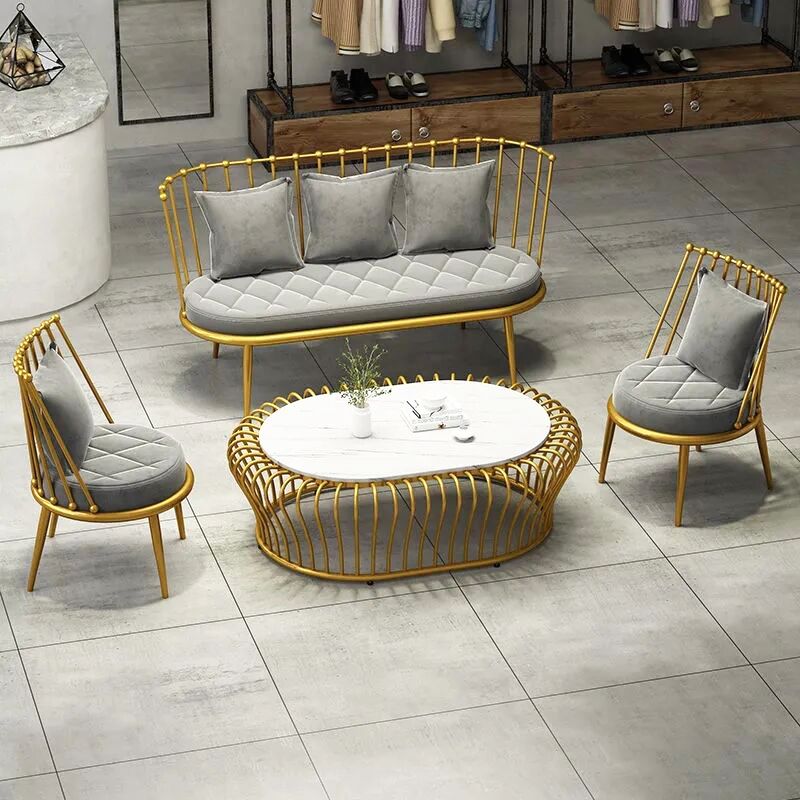 Industrial Solid Color Armless Sofa with Pillow Back For Living Room