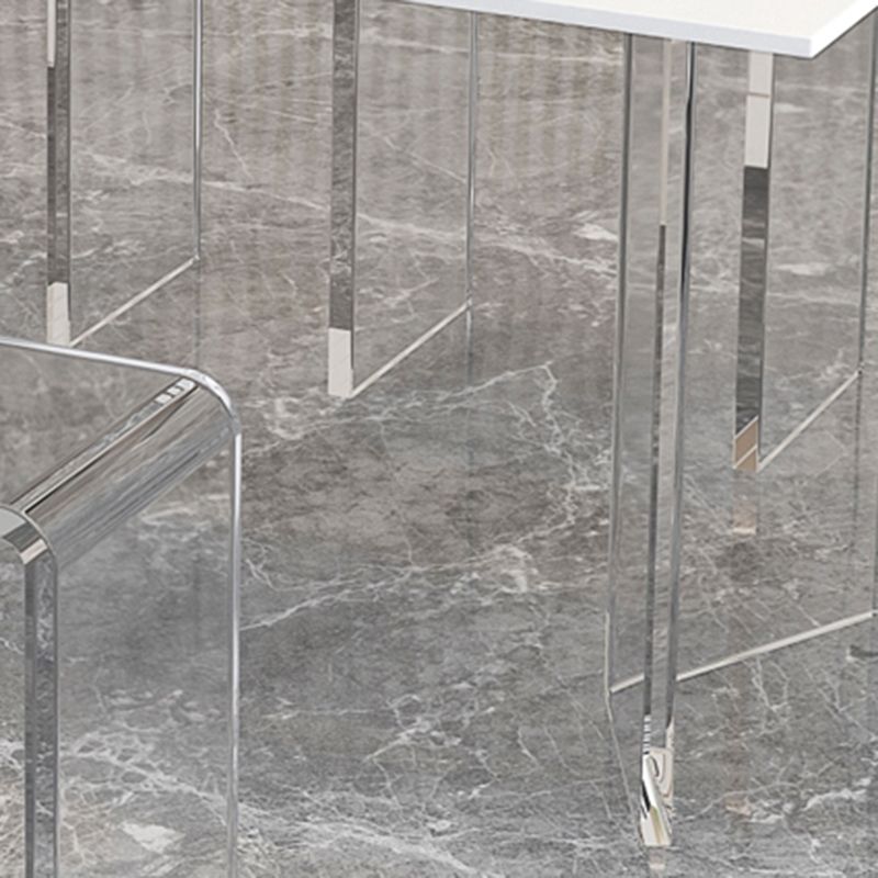 Modern Rectangle Stone Dining Table 1/2/5/7 Pieces Dining Set for Cafe