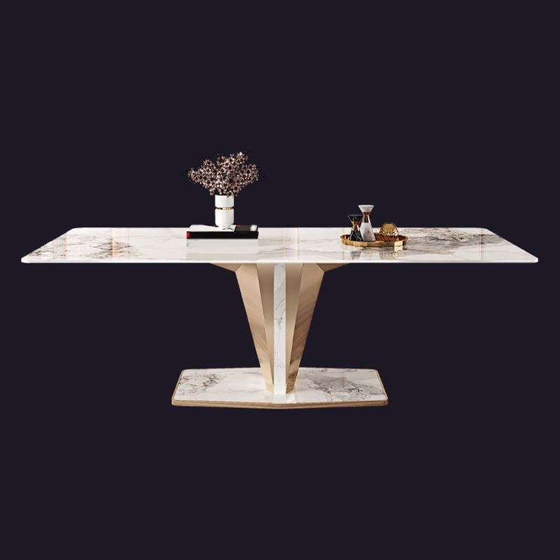 Luxurious 1/2/3/4/5/6/7 Pieces Rectangle Dining Set Sintered Stone Top Dinette Table Set