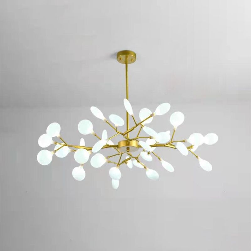 Modern Simple Fireflies Ceiling Chandelier Metal Suspension Light for Bedroom