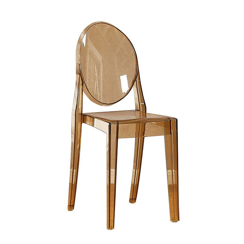 Silla lateral de plástico moderna con acabado mate, silla de comedor con respaldo abierto
