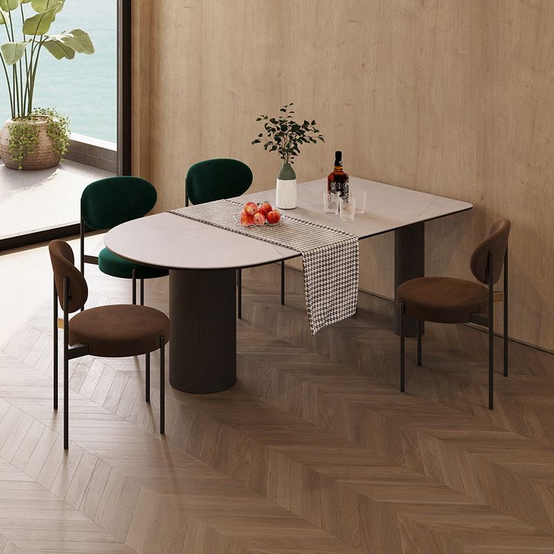 Contemporary Style Dining Table Stone 3-foot Dining Site Table for Home