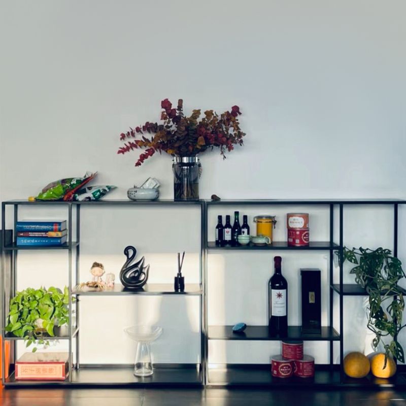Minimalist Open Etagere Bookcase with Metal Rectangular Shelves Bookcase