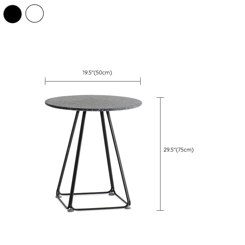Modern Stone Geometric Dining Table Metal Base for Dining Room
