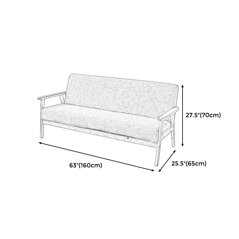 Brown Modern Biscuit Back Genuine Leather Standard Sofa 27.56"High Square Arm Sofa