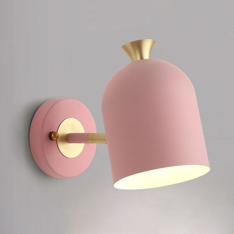 Cloche -vormige metalen wand SCONCE verlichting Macaron 1 bol Verstelbare wandlamp van de wand voor slaapkamer