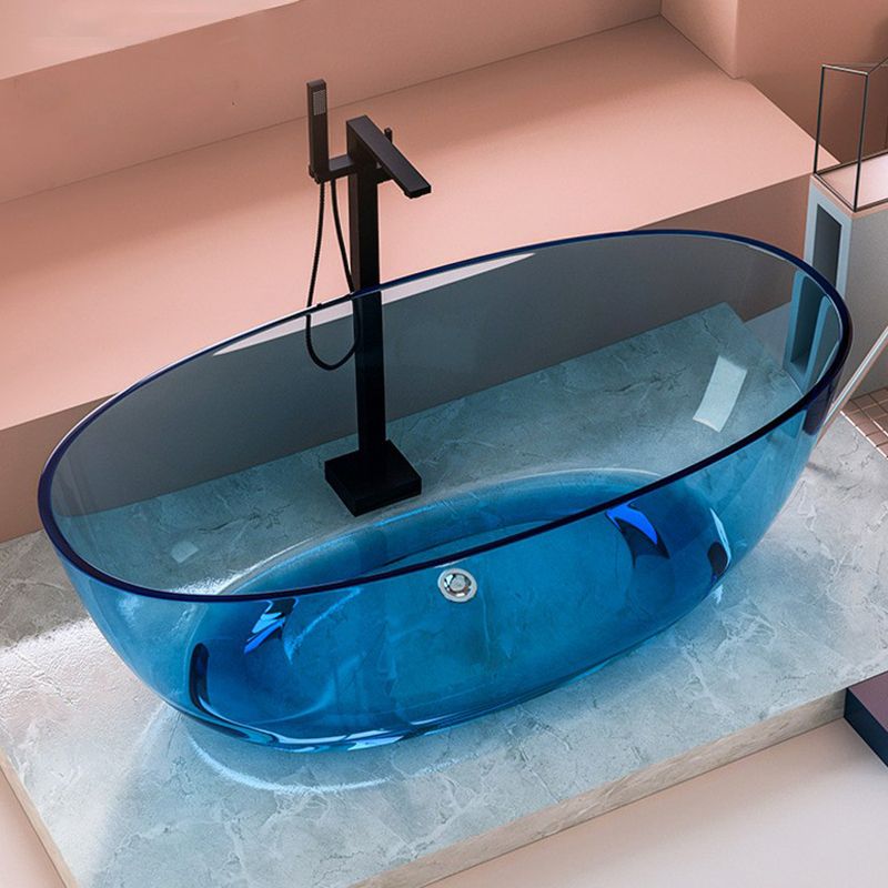 Soaking Stand Alone Bathtub Antique Finish Oval Modern Bath Tub (Faucet not included)