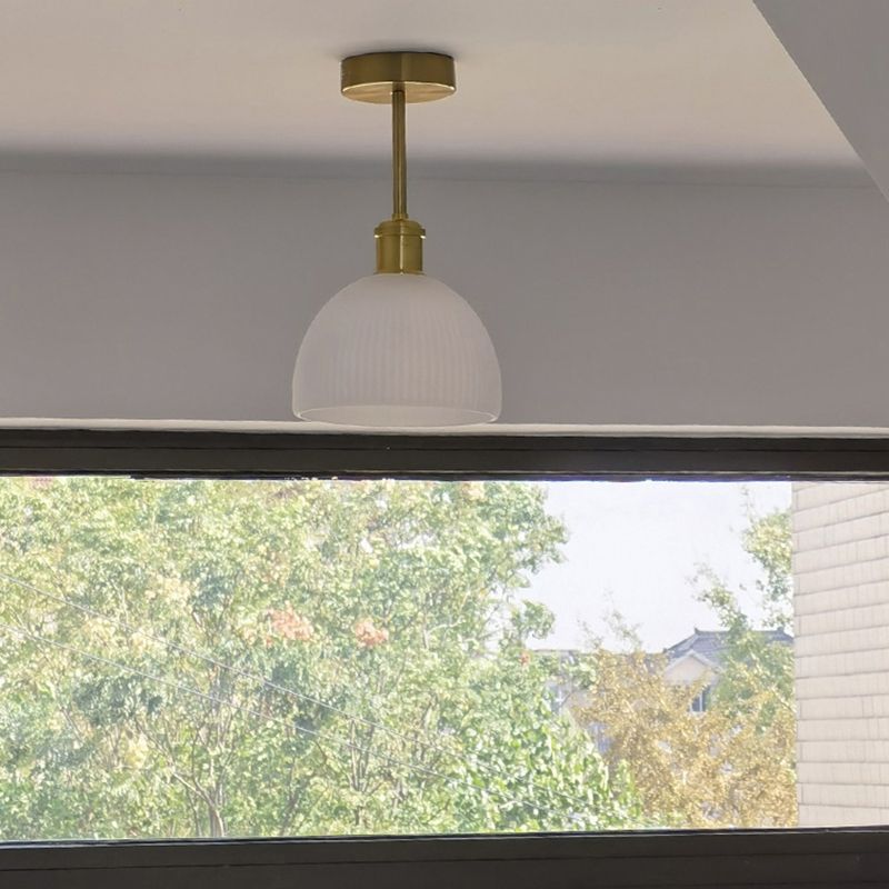 Contemporary Ceiling Lamp Glass Shade Flush Mount Light Fixture