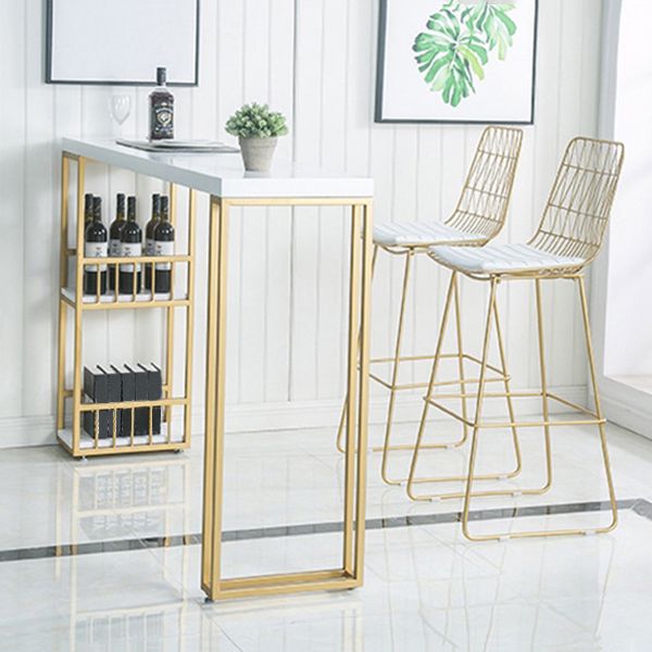 Glam 1/2/3 Pieces Wood Bar Table Set Rectangle Bar Table with High Stools for Kitchen