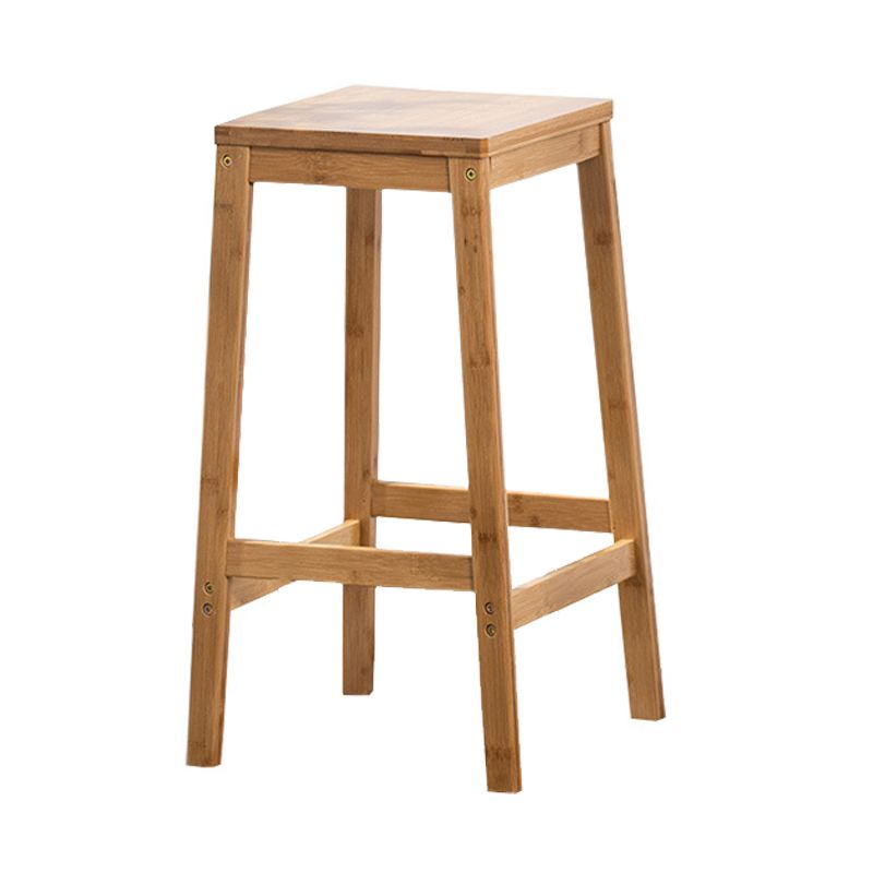 Modern Style Backless Bar-stool Square Counter Bar Stool with Wooden Legs