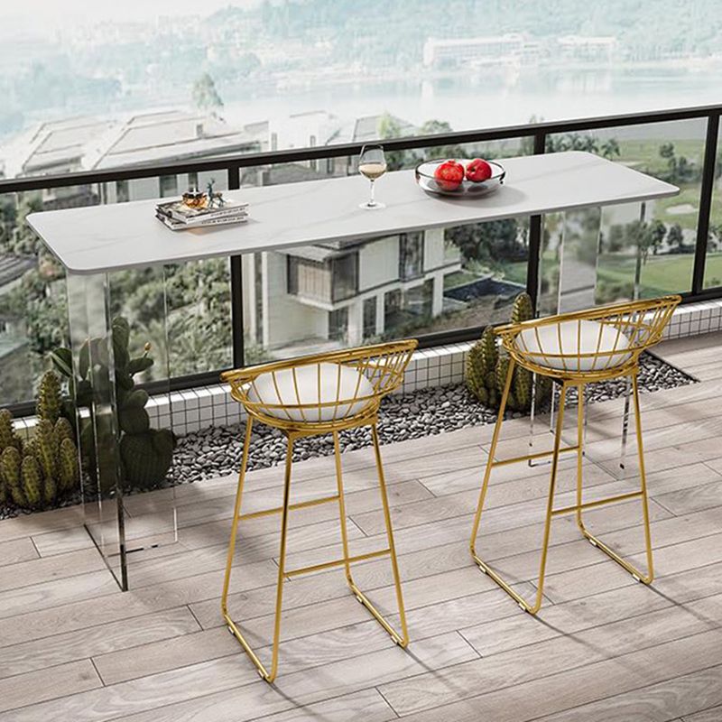 Modern Bar Table Set 1/2/3 Pieces Stone Rectangle Bistro Set for Indoor