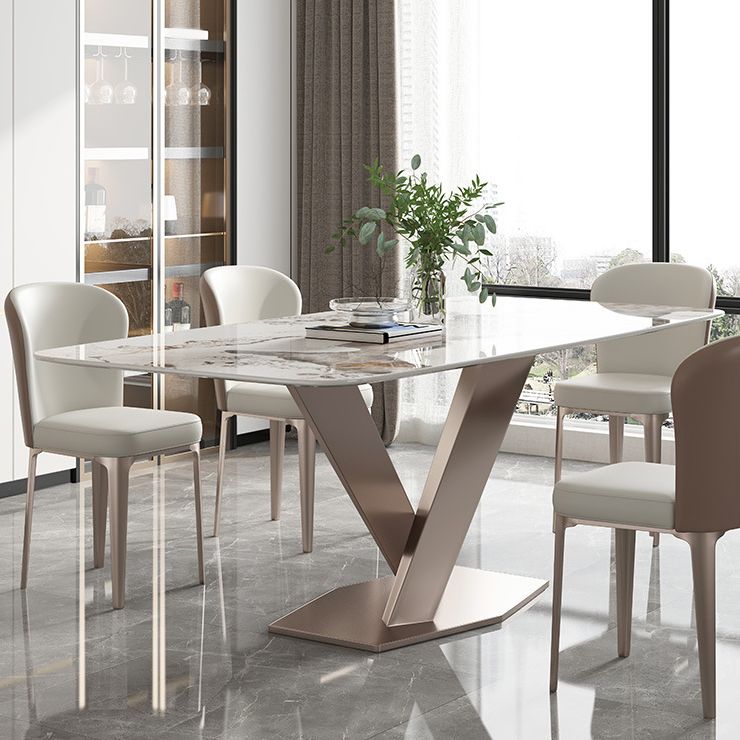 Nordic Sintered Stone Top Dining Set Rectangle 1/4/5/7 Pieces Dining Table with Chairs