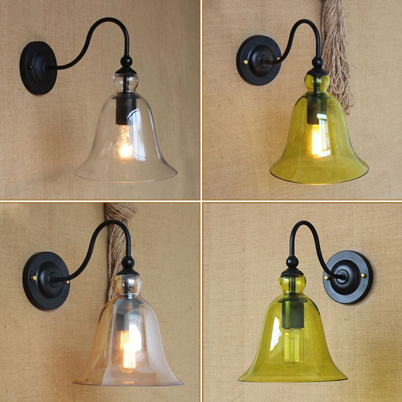 Glass Wall Lighting Fixtures Industrial Style 1 Light Wall Mounted Light Fixture