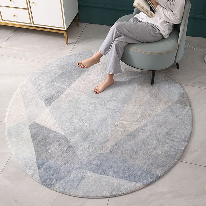 Gray Modern Rug Polyester Indoor Rug Stain Resistant Rug for Home Decor