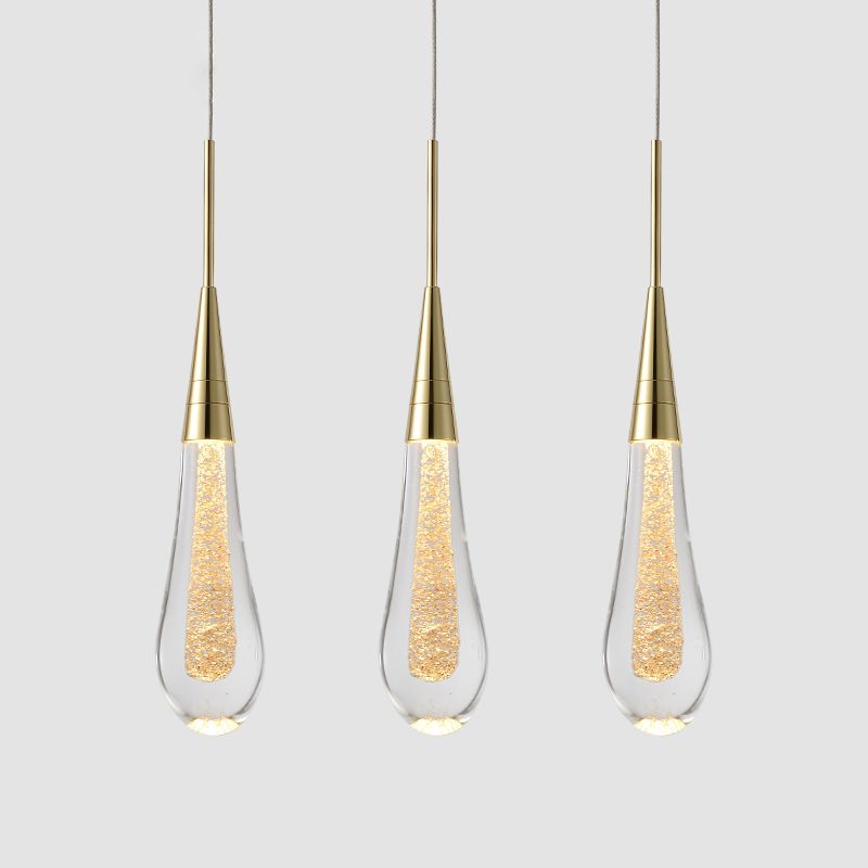 Modern Luxury LED LED Light Light Electroplate Alluminio Teacropplesso con l'ombra di cristallo