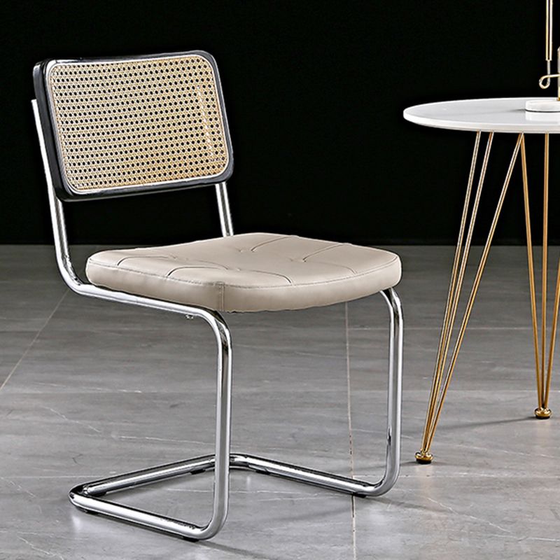 Industrial Upholstered Dining Side Chair Open Back Side Dining Chairs