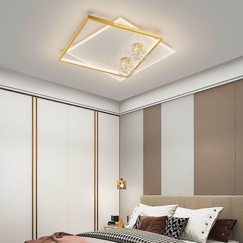 Bedroom Ceiling Flush Mount Light Metal LED Modern Close to Ceiling Lamp