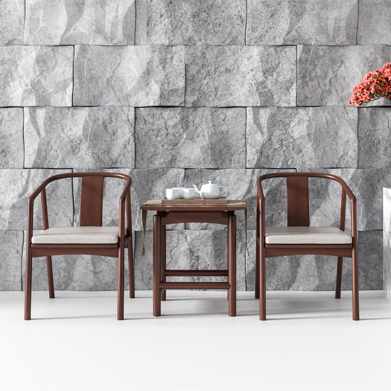 Sillas de madera de fresno de estilo tradicional, silla con brazo trasero de listón para comedor