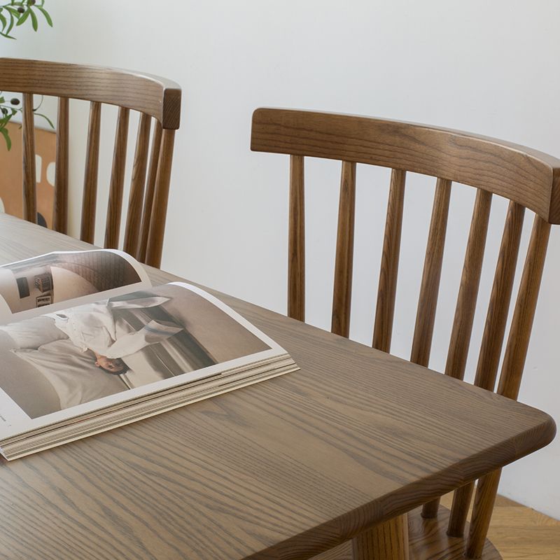 Modern Ash Wood Table in Walnut for Restaurant Rectangle Dining Table with 4 Legs