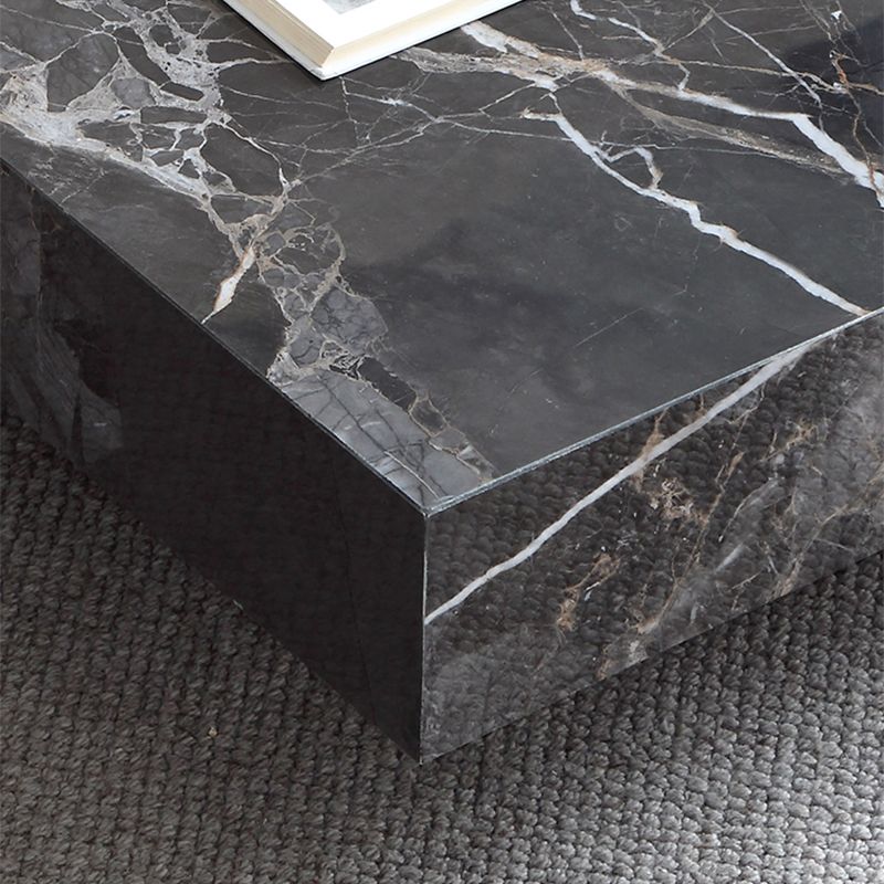 Contemporary Stone Coffee Table Rectangle Sled Coffee Cocktail Table