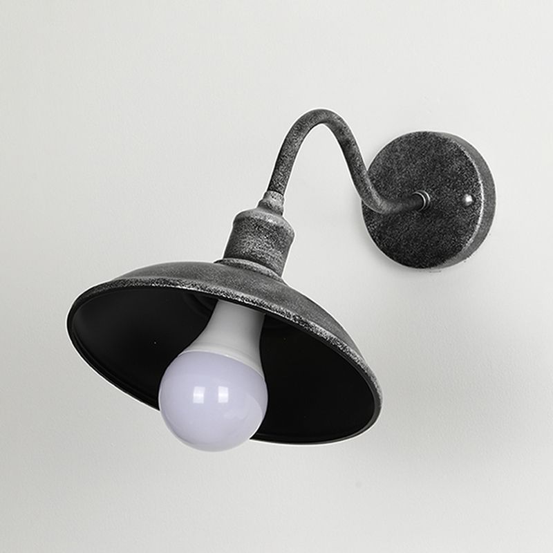 Industrial Wall Sconce Geometric Shape Wall Light with Metal Shade for Courtyard