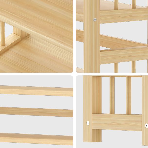 Pine Natural Chest Contemporary Rectangle Accent Chest with Shelves
