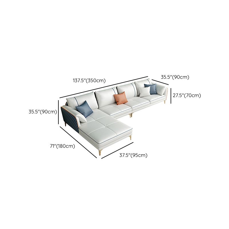 Modern Pillow Back Sectional Pillow Top Arm 4-seater Sectional