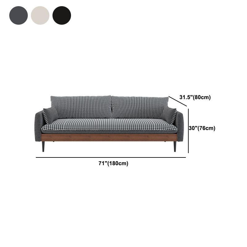 29.9" H Contemporary Linen Blend Square Arm Sofa for Living Room
