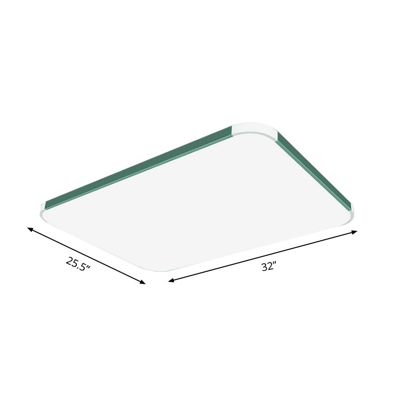 Geometric Flush Mount Lamp Macaron Acrylic Pink/Yellow/Blue LED Flush Mount Lamp, 12"/15"/17" Wide in White/Warm