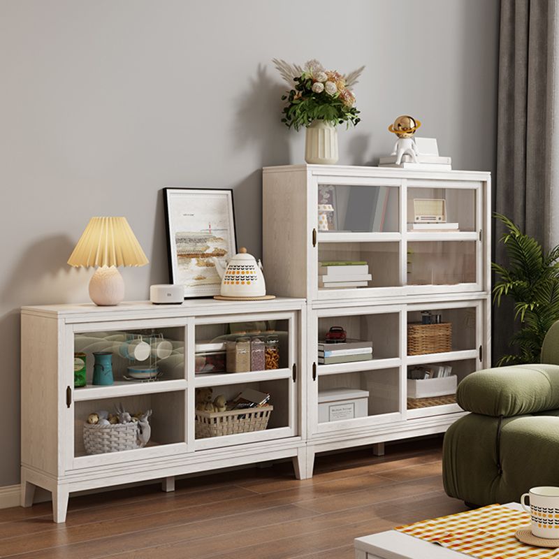 Modern Style Closed Back Bookshelf Wooden Vertical Bookcase in White