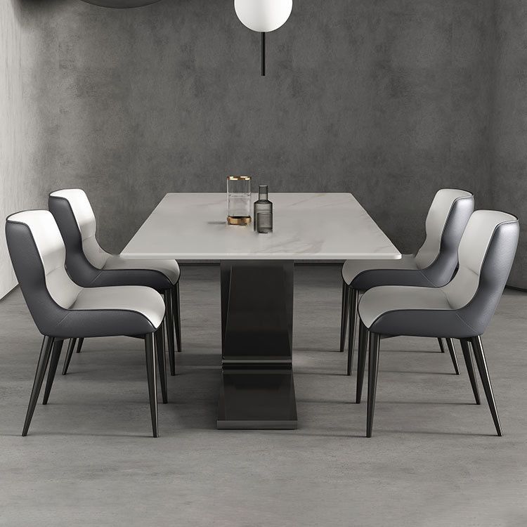 Modern White Sintered Stone Dining Table Set 1/4/5/7 Pieces Dining Set for Home Use