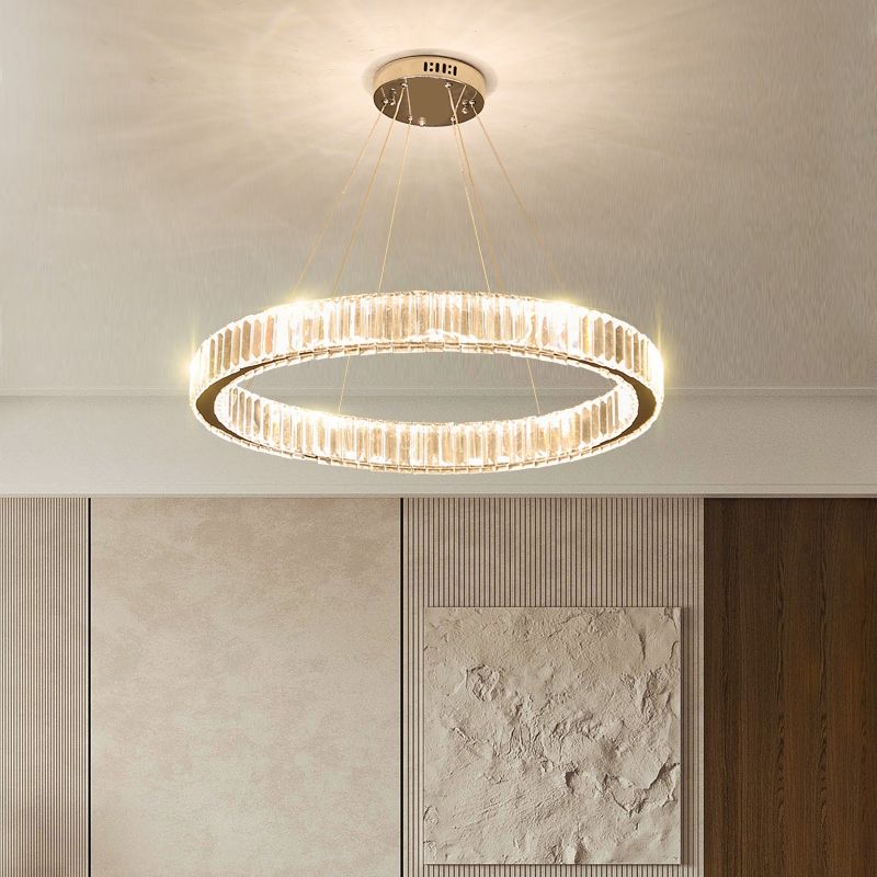 K9 Crystal Hanging Lights Minimalism Chandelier Lighting Fixtures for Living Room