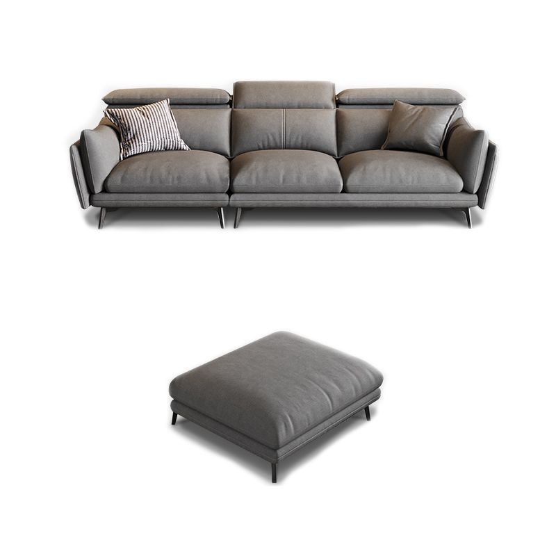 Grey Faux Leather Sofa/Sectionals with Wear-Resistant and Stain-Resistant